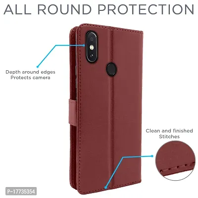 Blackpool Xiaomi Redmi Note 5 Pro Flip Cover Magnetic Leather Wallet Case Shockproof TPU for Xiaomi Redmi Note 5 Pro (Brown)-thumb4