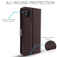 Balkans Redmi 9 / Redmi 9C / Redmi 9 Activ / Redmi 10A / Poco C31 / 10A Sport Sport Flip Cover | Leather Finish | Inside Pockets  Inbuilt Stand | Shockproof Wallet Style Magnetic Closure (Coffee)-thumb2