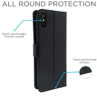 Blackpool Redmi 9A / 9i / 9A Sport Flip Cover Leather Finish | Inside TPU with Card Pockets | Wallet Stand and Shock Proof | Complete Protection Flip Case (Black)-thumb3