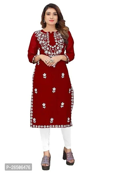 Designer Trendy Embroidered Kurti For Women-thumb0