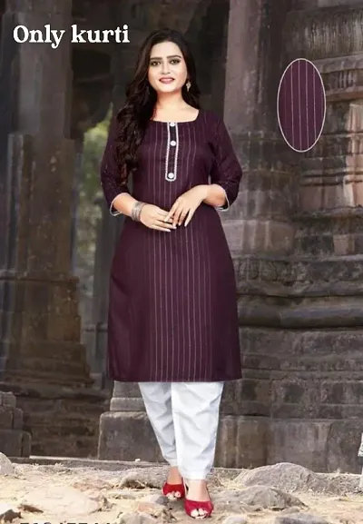 Classic Cotton Striped Kurta Bottom Set for Women