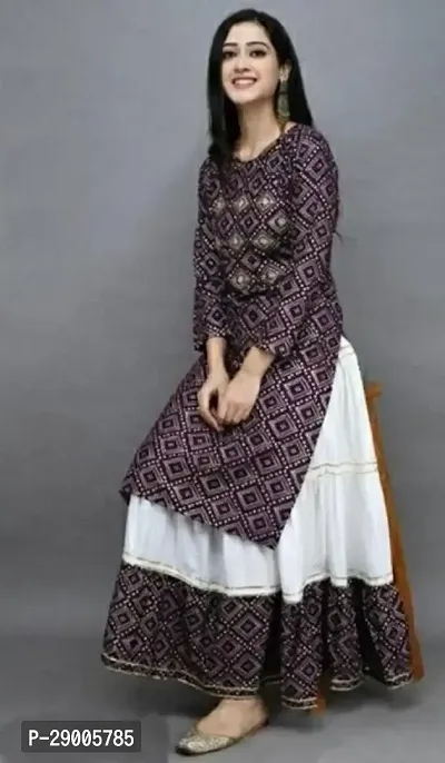 Beautiful Rayon Kurta With Bottom Set For Women