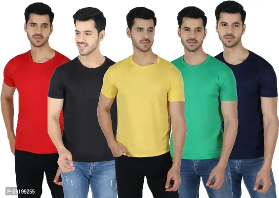 Stylish Polyester Tees For Men Pack of 5