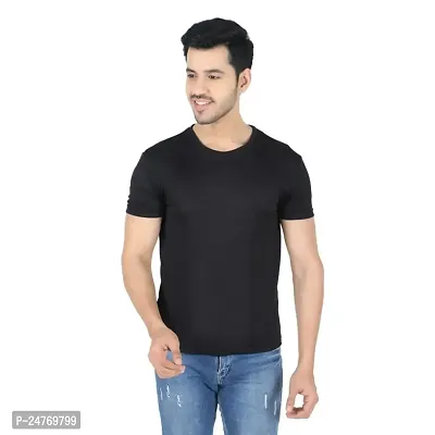 Fitoutfit Men's polyester Half Sleeve Athletic T-Shirt | Slim-Fit Soft Fabric Comfortable Tees for Men/Boys-thumb3