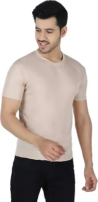 Stylish Multicoloured Polyester Solid Round Neck Tees For Men Pack Of 3-thumb2