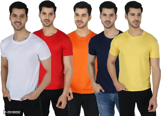 Stylish Polyester Tees For Men Pack of 5