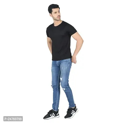 Fitoutfit Men's polyester Half Sleeve Athletic T-Shirt | Slim-Fit Soft Fabric Comfortable Tees for Men/Boys