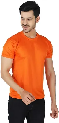 Stylish Multicoloured Polyester Solid Round Neck Tees For Men Pack Of 3-thumb2