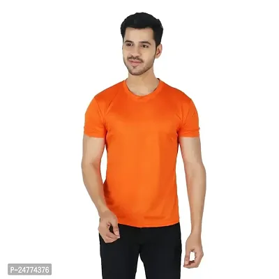 Fitoutfit Men's polyester Half Sleeve Athletic T-Shirt | Slim-Fit Soft Fabric Comfortable Tees for Men/Boys