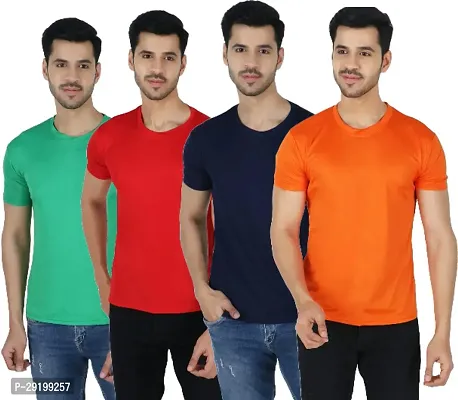 Stylish Polyester Tees For Men Pack of 4