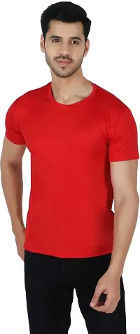 Stylish Multicoloured Polyester Solid Round Neck Tees For Men Pack Of 3-thumb3