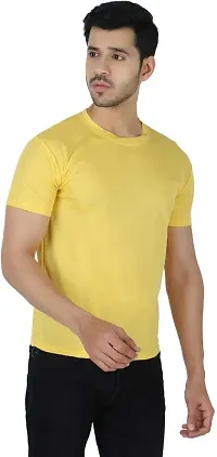 Stylish Multicoloured Polyester Solid Round Neck Tees For Men Pack Of 3-thumb2