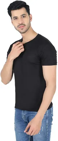 Stylish Multicoloured Polyester Solid Round Neck Tees For Men Pack Of 3-thumb3