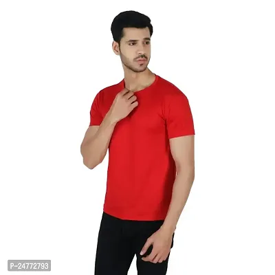 Fitoutfit Men's polyester Half Sleeve Athletic T-Shirt | Slim-Fit Soft Fabric Comfortable Tees for Men/Boys