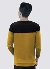 Reliable Yellow Cotton Self Pattern Round Neck Tees For Men-thumb1