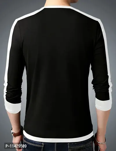 Reliable Black Cotton Printed Round Neck Tees For Men-thumb2