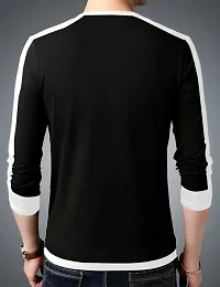 Reliable Black Cotton Printed Round Neck Tees For Men-thumb2