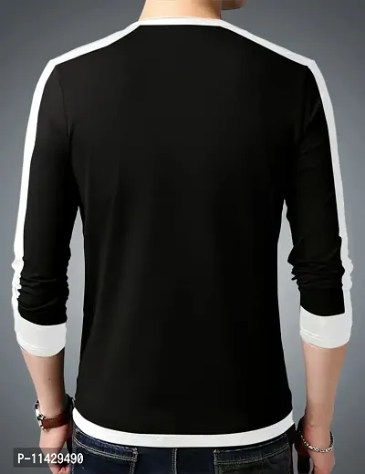 Reliable Black Cotton Printed Round Neck Tees For Men-thumb3