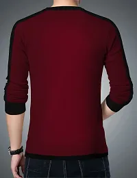 Reliable Maroon Cotton Printed Round Neck Tees For Men-thumb1