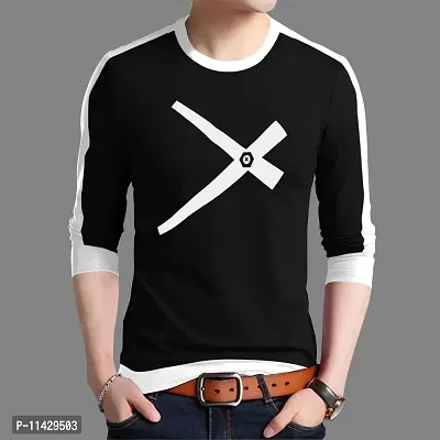 Reliable Black Cotton Printed Round Neck Tees For Men-thumb5