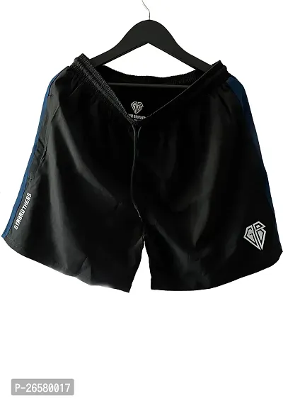 Stylish Black Polyester Solid Shorts For Men