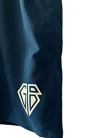 Stylish Blue Polyester Solid Shorts For Men-thumb1