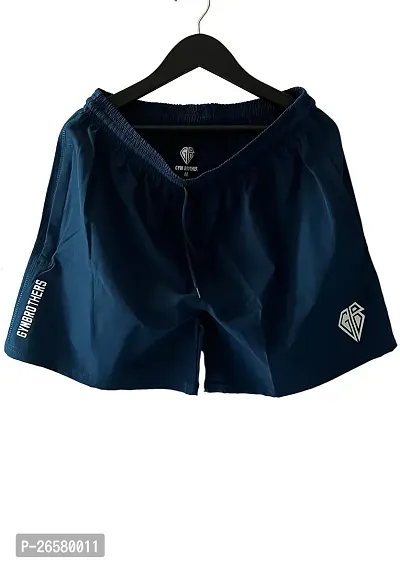 Stylish Blue Polyester Solid Shorts For Men-thumb0