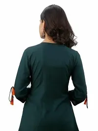 CULTURA INDIA Women Casual Embroidered top (X-Large, Dark Green)-thumb2