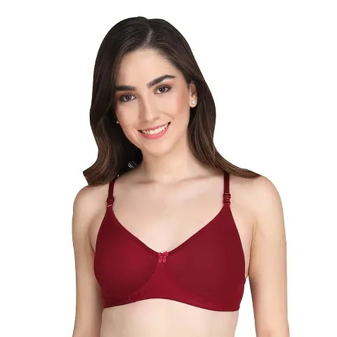 Liigne Women Padded Bra - Made of Pure Cotton Full Coverage Non Wired Seamless Pushup Soft Cup for T-Shirt Saree Dress and for Everyday