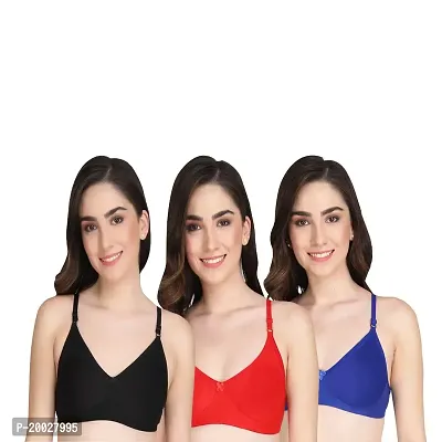 Liigne Women Non Padded Bra - Made of Pure Cotton Full Coverage Non Wired Seamless Pushup Soft Cup for T-Shirt Saree Dress and for Everyday