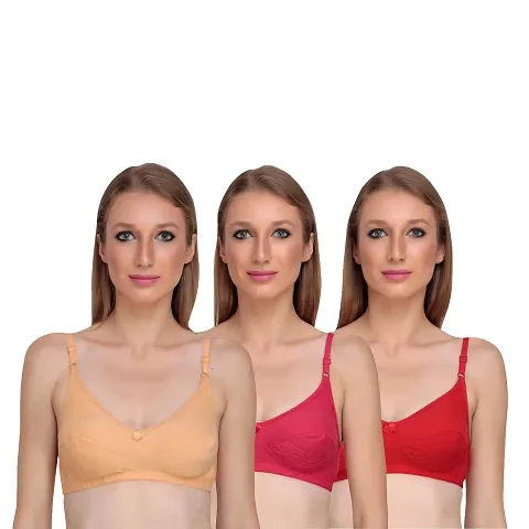 Liigne Women Non Padded Bra - Made of Pure Full Coverage Non Wired Seamless Pushup Soft Cup for T-Shirt Saree Dress Sports Garment for Daily Use Everyday