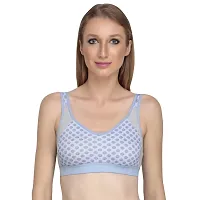 Liigne Cotton Women Sports Bra - Full Coverage Non Padded Non Wired Push Up Soft Cup for Dress Saree T-Shirt for Gym Running Daily and Casual Everyday Use-thumb1