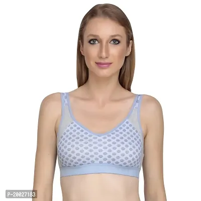 Liigne Cotton Women Sports Bra - Full Coverage Non Padded Non Wired Push Up Soft Cup for Dress Saree T-Shirt for Gym Running Daily and Casual Everyday Use-thumb2