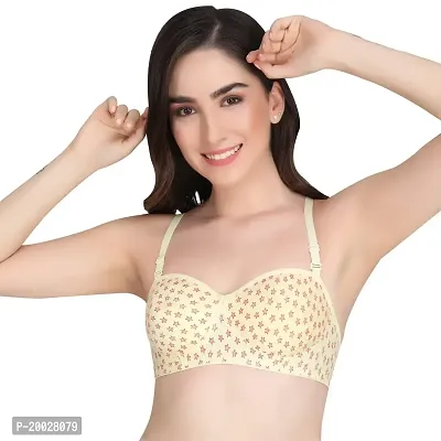 Liigne Women Star Print Half Cup Padded Everyday Bra for Women