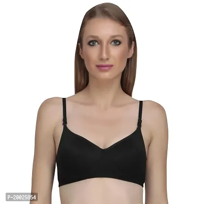 Liigne Women Padded Bra - Made of Pure Cotton Full Coverage Non Wired Seamless Pushup Soft Cup for T-Shirt Saree Dress Sports Garment for Daily Use Everyday in Red Black Cream Color-thumb3