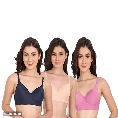 Liigne Women Non Padded Bra - Made of Pure Cotton Full Coverage Non Wired Seamless Pushup Soft Cup for T-Shirt Saree Dress and for Everyday-thumb0