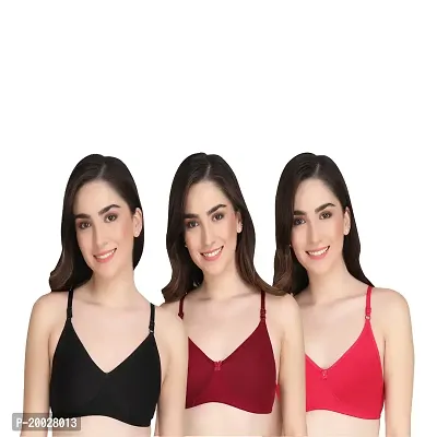 Liigne Women Non Padded Bra - Made of Pure Cotton Full Coverage Non Wired Seamless Pushup Soft Cup for T-Shirt Saree Dress and for Everyday