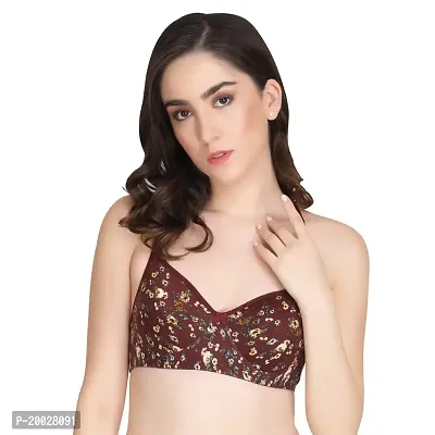 Liigne Women Printed Padded Bra - Made of Pure Cotton Full Coverage Non  Wired Seamless Pushup Soft Cup for T-Shirt Saree Dress and for Everyday