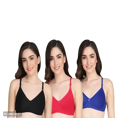 Liigne Women Non Padded Bra - Made of Pure Cotton Full Coverage Non Wired Seamless Pushup Soft Cup for T-Shirt Saree Dress and for Everyday