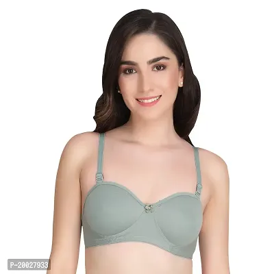 Liigne Women Half Cup Padded Bra - Made of Pure Cotton Full Coverage Non Wired Seamless Pushup Soft Cup for T-Shirt Saree Dress and for Everyday-thumb2