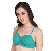 Liigne Women Half Cup Padded Bra - Made of Pure Cotton Full Coverage Non Wired Seamless Pushup Soft Cup for T-Shirt Saree Dress and for Everyday-thumb3