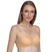 Liigne Women Padded Bra - Made of Pure Cotton Full Coverage Non Wired Seamless Pushup Soft Cup for T-Shirt Saree Dress Sports Garment for Daily Use Everyday-thumb2