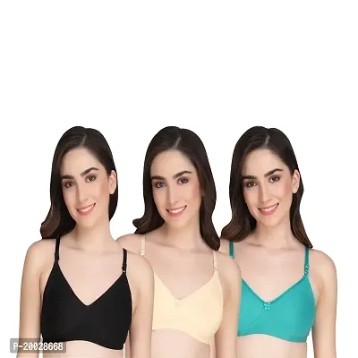 Liigne Women Non Padded Bra - Made of Pure Cotton Full Coverage Non Wired Seamless Pushup Soft Cup for T-Shirt Saree Dress and for Everyday-thumb0