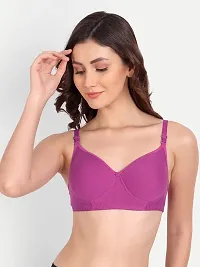 Liigne Women Non Padded Bra - Made of Pure Cotton Full Coverage Non Wired Seamless Pushup Soft Cup for T-Shirt Saree Dress and for Everyday-thumb1