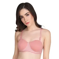 Liigne Women Half Cup Padded Bra - Made of Pure Cotton Full Coverage Non Wired Seamless Pushup Soft Cup for T-Shirt Saree Dress and for Everyday-thumb1