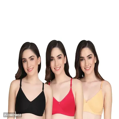 Liigne Women Non Padded Bra - Made of Pure Cotton Full Coverage Non Wired Seamless Pushup Soft Cup for T-Shirt Saree Dress and for Everyday