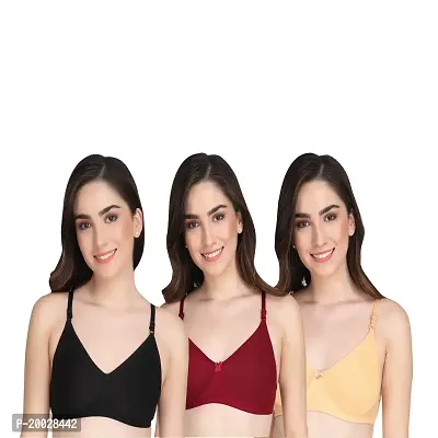 Liigne Women Non Padded Bra - Made of Pure Cotton Full Coverage Non Wired Seamless Pushup Soft Cup for T-Shirt Saree Dress and for Everyday