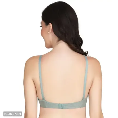 Liigne Women Half Cup Padded Bra - Made of Pure Cotton Full Coverage Non Wired Seamless Pushup Soft Cup for T-Shirt Saree Dress and for Everyday-thumb3