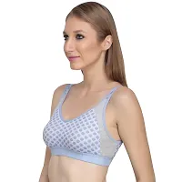 Liigne Cotton Women Sports Bra - Full Coverage Non Padded Non Wired Push Up Soft Cup for Dress Saree T-Shirt for Gym Running Daily and Casual Everyday Use-thumb4