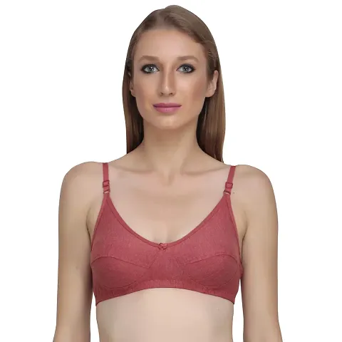 Liigne Women Non Padded Bra - Made of Pure Cotton Full Coverage Non Wired Seamless Pushup Soft Cup for T-Shirt Saree Dress Sports Garment for Daily Use Everyday